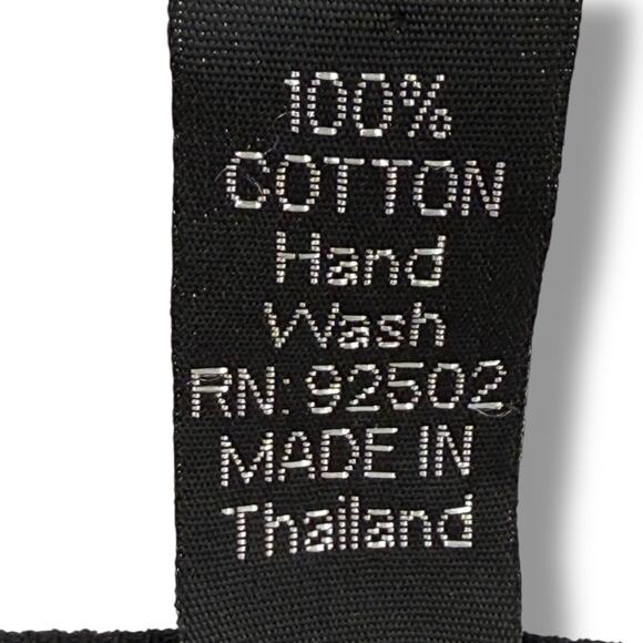 Sacred Threads Black Cotton Tunic Top Floral Butterfly Boho Artsy One Size - Picture 7 of 7